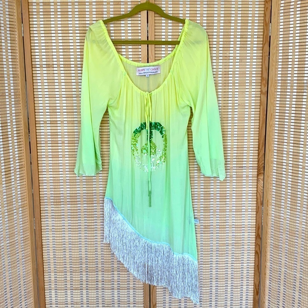 Hippy Chick made in Ibiza beautiful beachy boho  tunic dress, size S( oversized)
